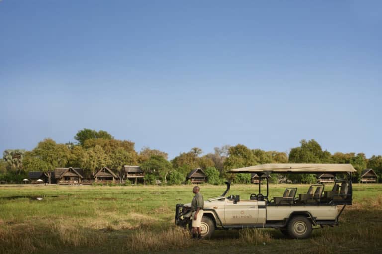 Game drives are hosted on the private concession at Khwai