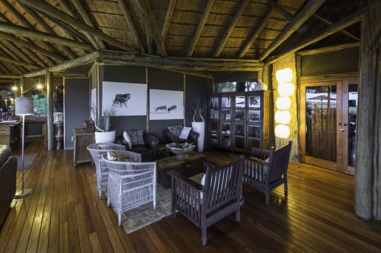 Contemporary library setting in Kwetsani main camp