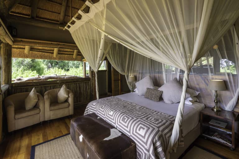 The luxury treehouse chalets at Kwetsani are elegant and spacious