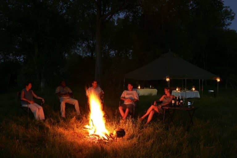 Enjoying a drink around the campfire with Letaka Mobile Safaris