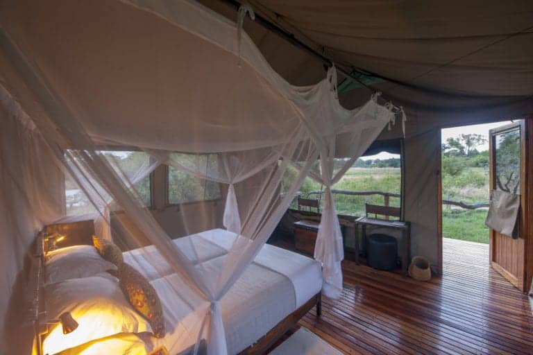 Sango's spacious tents have wooden floors and stylish decor