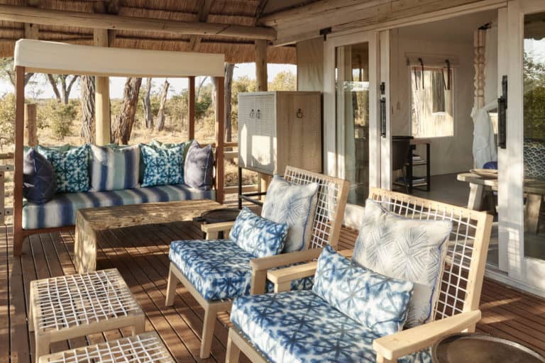 Savute Elephant Lodge guest rooms' private decks are perfect for game viewing