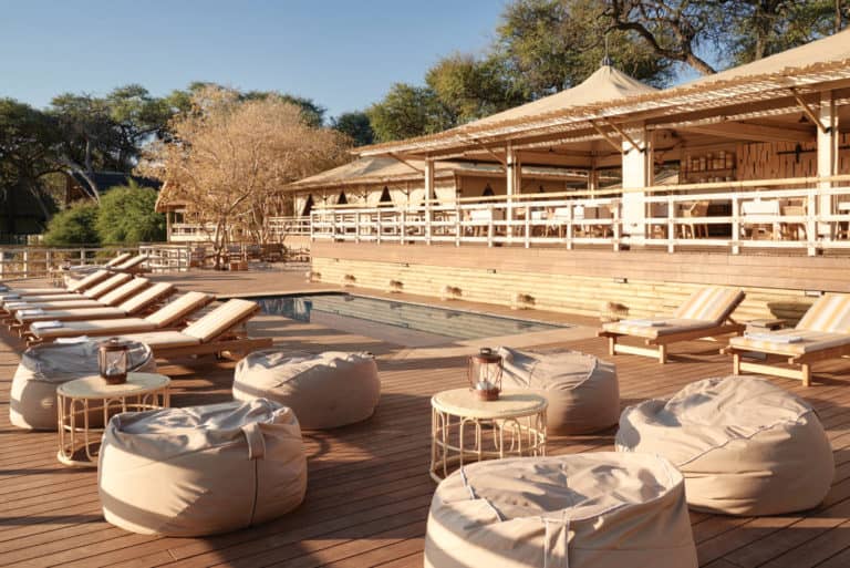 The main guest area at Savute Elephant Lodge is very spacious and comfortable