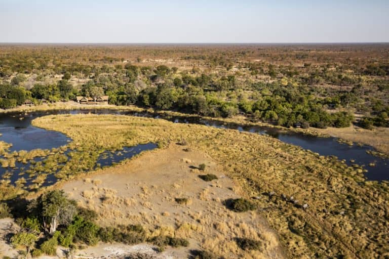 Aerial image of the Linyanti Wildlife Reserve where Kings Pool is located