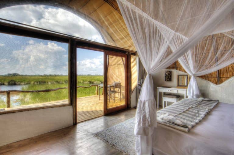 Endless views of the Delta from guest suite at Okuti Camp