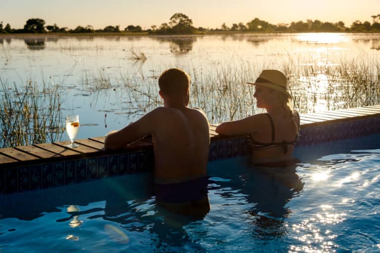 View from Pelo's swimming pool over the Okavango River