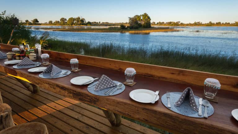 Breakfast at Pelo Camp is served with extensive river views