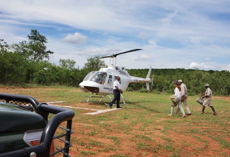 Helicopter flips at Matetsi River Lodge are available at additional cost