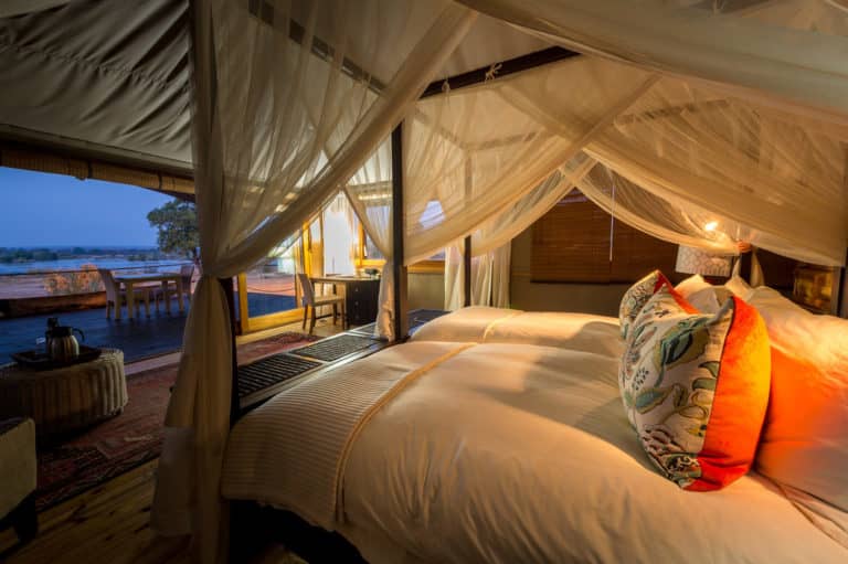 A room view onto the Zambezi river