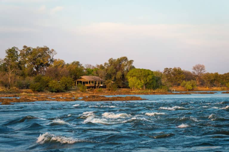 The view of Toka Leya camp from the river