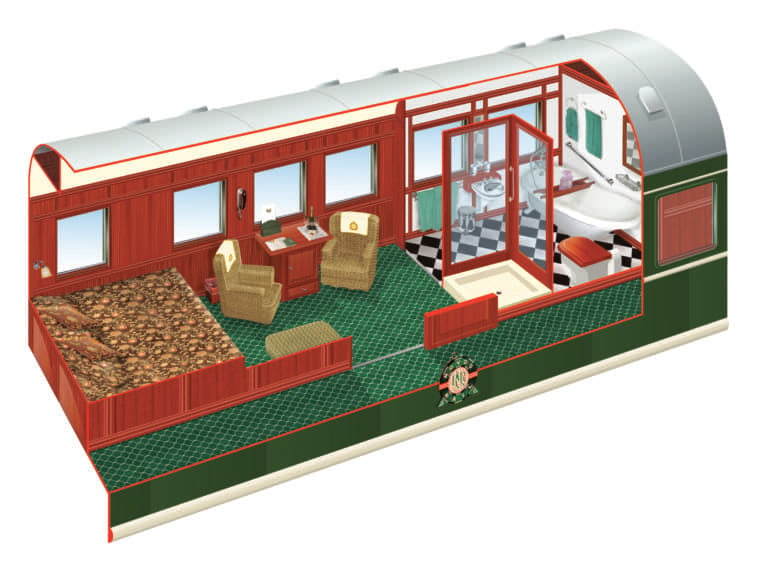 Rovos Rails diagram of the royal cabin