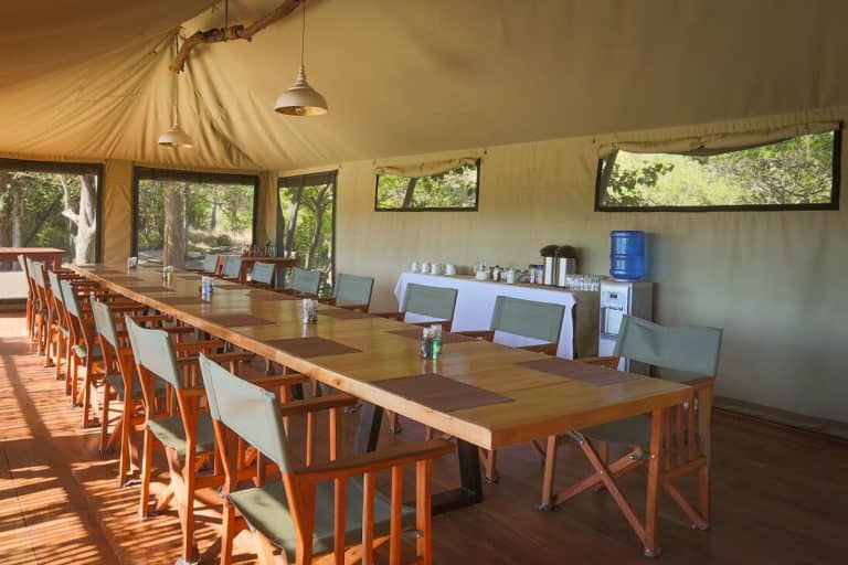 Dining set up at Saguni Safari Lodge