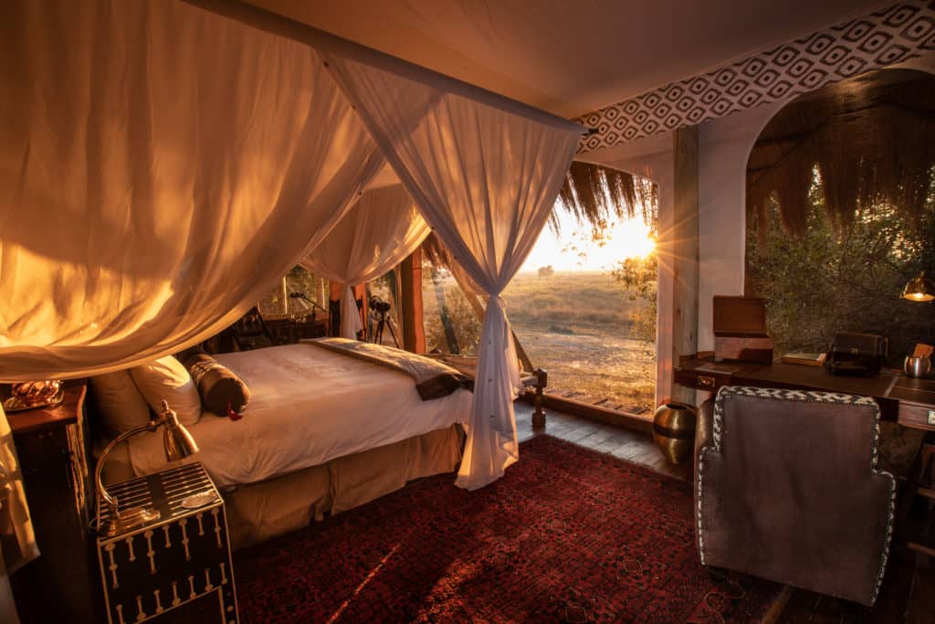 The luxurious rooms at Selinda camp feature an evening breeze cooling system