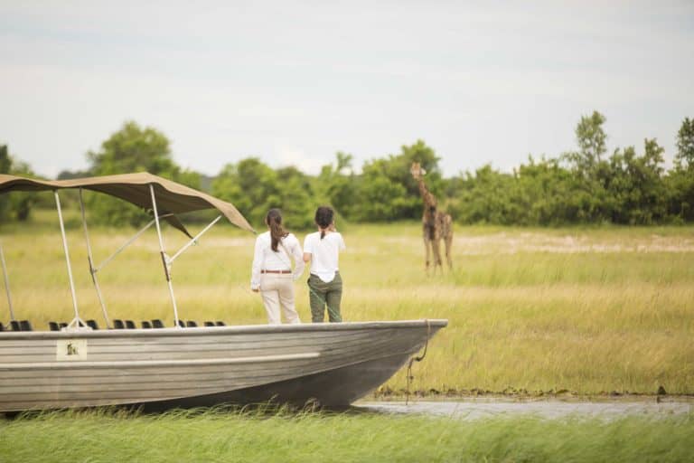 Game viewing from the water at Ngoma