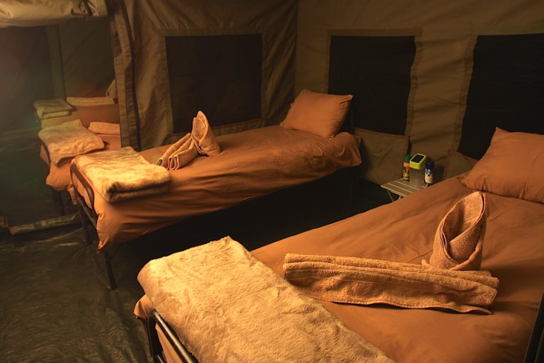 The interior of the family tent, sleeping 4 people