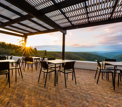 Scenic outside covered seating area at Fairview House is perfect for sundowners and meals