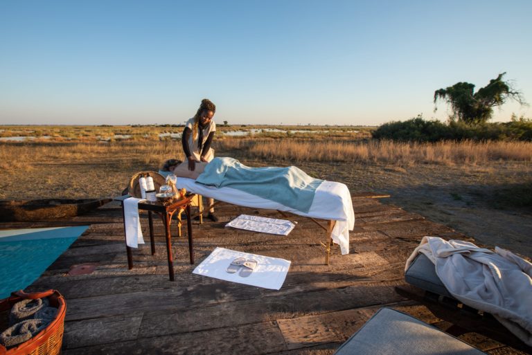 Outdoor massage at the Selinda Suite