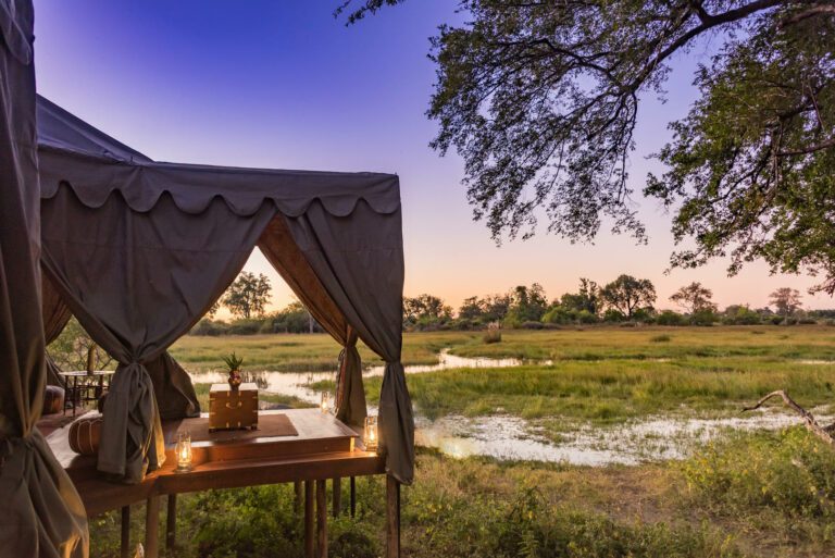 Duke's Camp lies in the heart of the Okavango Delta