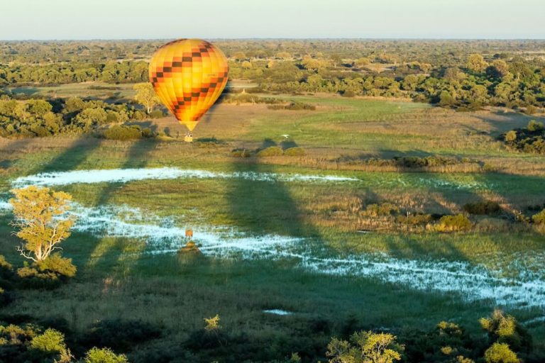 Hot air ballooning over the Okavango is available from Duke's Camp