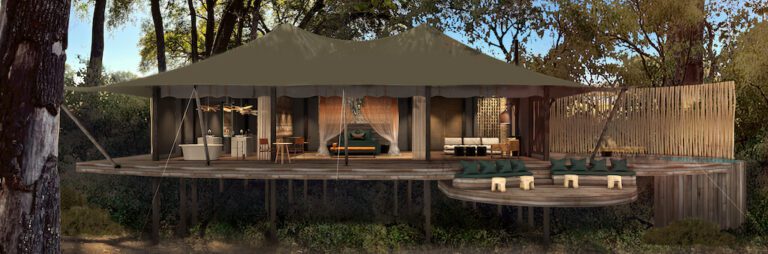 Exterior view of the guest tents at North Island Okavango