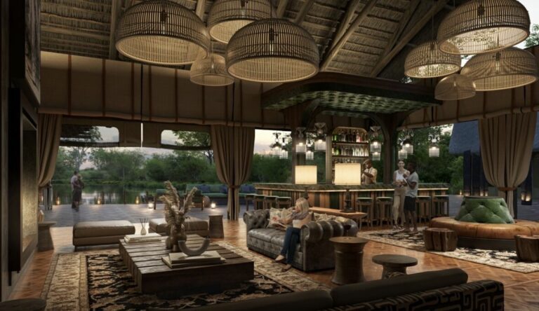 Inside the main area of Atzaro Okavango Camp will be a friendly place to relax